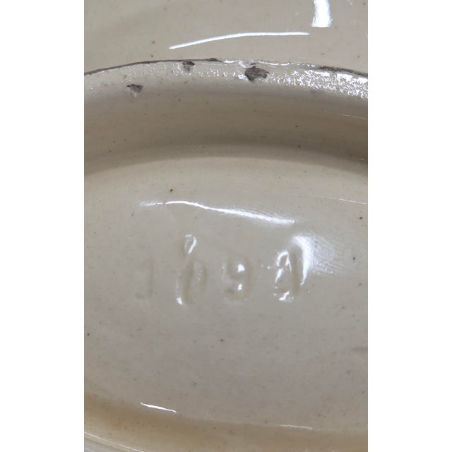 Antique Circa 1900 French Longchamp Majolica Asparagus Serving Platter For Sale - Image 11 of 13