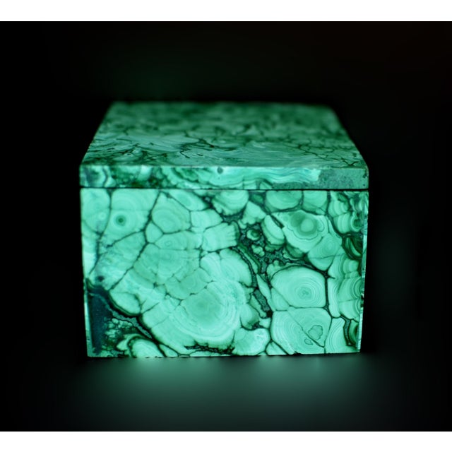Natural Malachite Box Featuring Cells For Sale - Image 9 of 10
