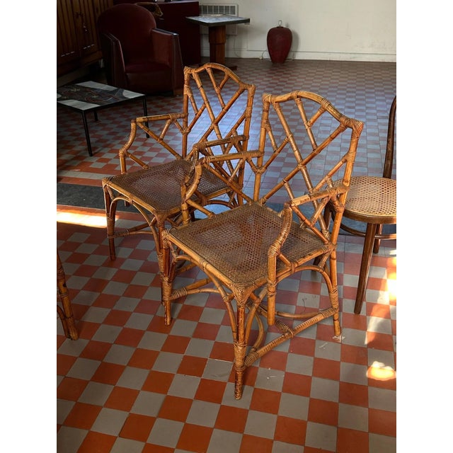 Chippendale Bamboo Dining Set, Italy, 1970s, Set of 6 For Sale - Image 13 of 18
