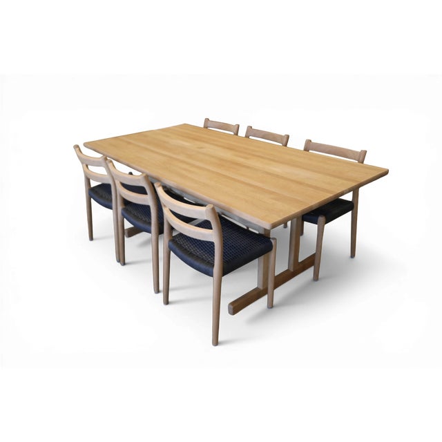 Model 84 Chairs in Oak with Black Cardboard Cord Wicker Seats by Niels Otto (N. O.) Møller for J. L. Møllers, 1960s, Set of 6 For Sale - Image 10 of 18