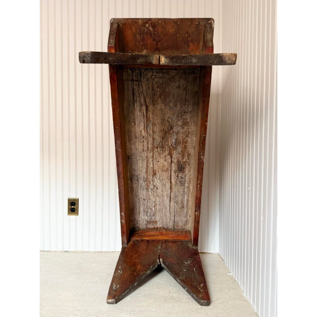 Antique Primitive Farmhouse Bench – Rustic Wooden Entryway Seating – Late 19th Century For Sale - Image 12 of 12