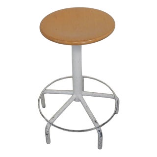 Beech and Iron 5-Foot Stool, 1970 For Sale
