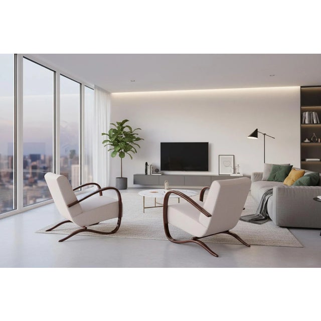 Czech Art Deco Armchairs attributed to J. Halabala for Up Závody, 1930s, Set of 2 For Sale - Image 6 of 17