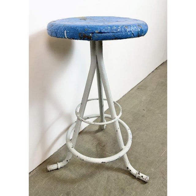 Industrial Grey Workshop Stool, 1960s For Sale - Image 9 of 18