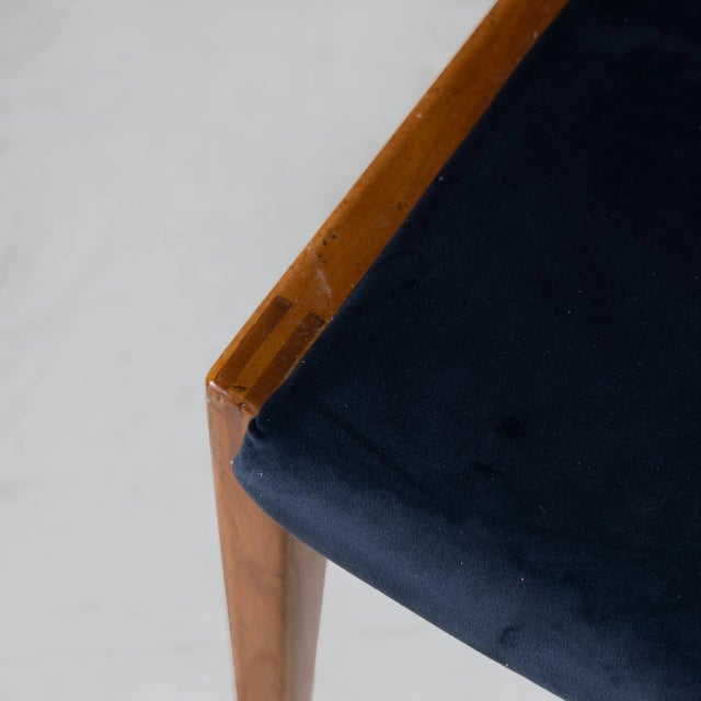 Model 693 Chairs in Wood and Blue Velvet by Carlo de Carli for Cassina, 1957, Set of 6 For Sale - Image 11 of 13