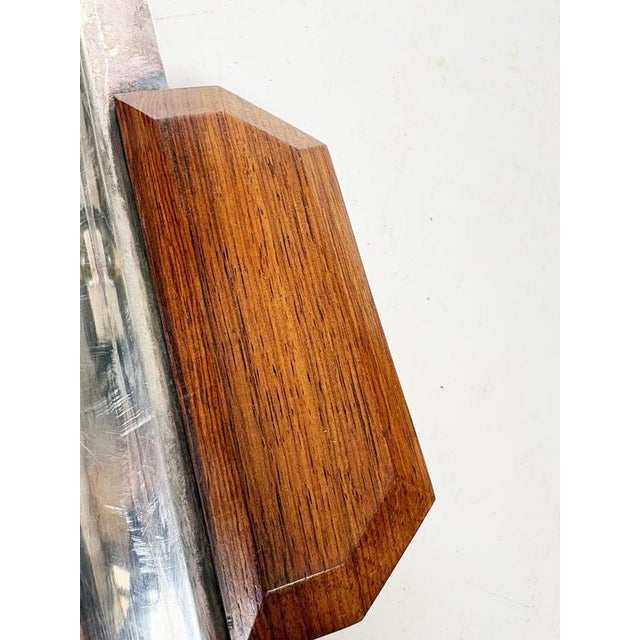 Art Deco Silver-Plated Metal and Wood Tray, France, 1910s For Sale - Image 6 of 9