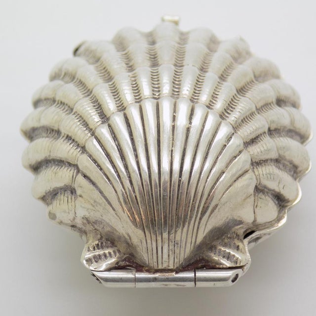 Vintage Italian Handmade Silver Shell Shaped Box, 1970s For Sale - Image 4 of 14