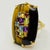 Massive Tiger's Eye & Multi-Gemstone Rainbow Cocktail Ring Sterling Silver Gold Vermeil - Size 9 For Sale - Image 11 of 11