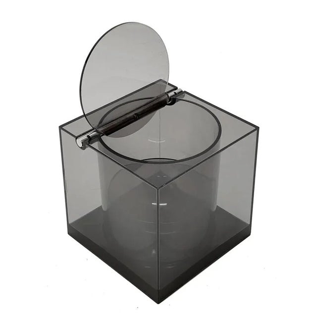 Mid-Century Italian Acrylic Cubic Ice Bucket by Renzo Cassetti for Di Cini & Nils, 1974 For Sale - Image 6 of 17