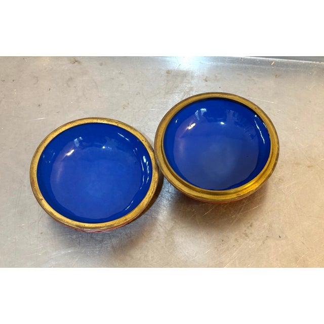 Carved Cinnabar Red Cloisonne Round Box For Sale - Image 4 of 4