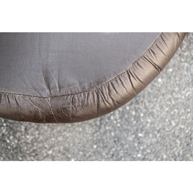 Vinyl and Wood Pouf with Ladder and Compartment, Italy, 1960s For Sale - Image 6 of 8