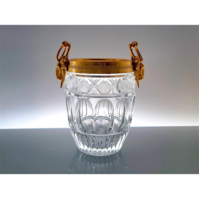 Crystal and Brass Ice Bucket with Aries Decoration, 1970s For Sale - Image 9 of 9
