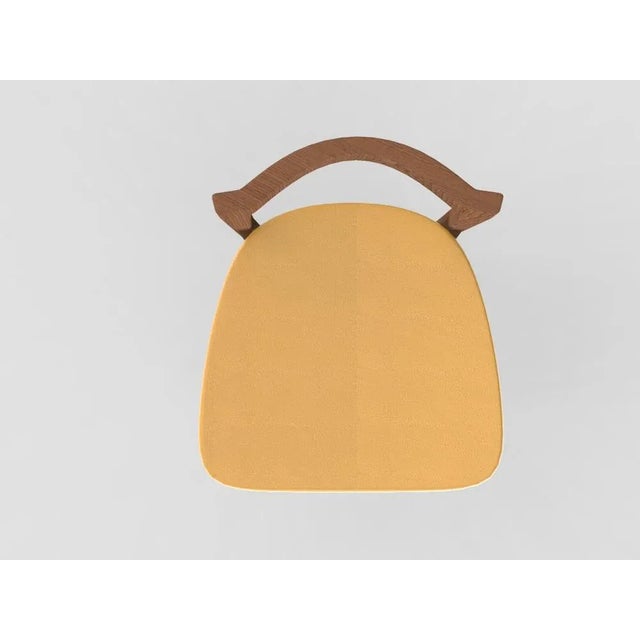 Modern Linea 619 Grey Bar Chair in Yellow Leather and Wood by Collector Studio For Sale - Image 4 of 5