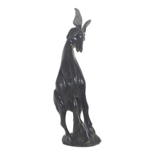 Vintage Carved Natural Horn Ram Figurine For Sale