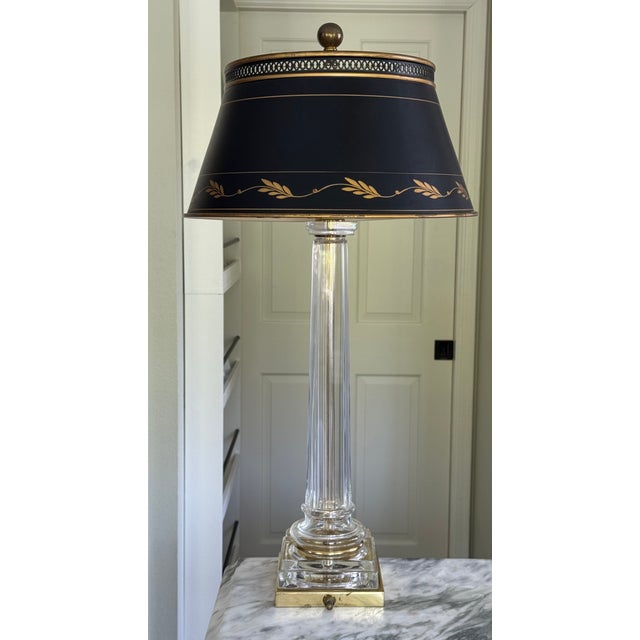 Art Deco Mid 20th Century Dorothy Draper Style Bouillotte Lamp With Tole Shade For Sale - Image 3 of 14