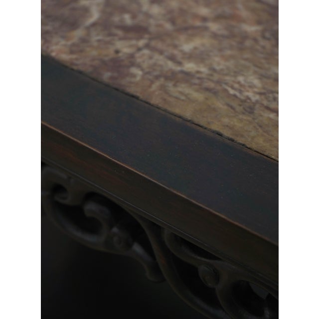 Chinese Rosewood Marble Inset End Table For Sale In Philadelphia - Image 6 of 14
