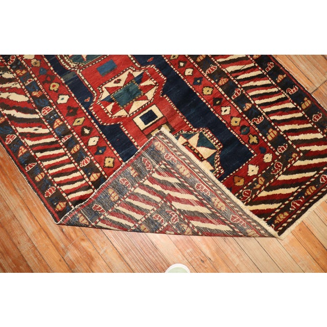 Mid-Century Modern Antique Zabihi Collection Caucasian Baku Khila Rug - 3'6" x 4'9" For Sale - Image 3 of 9