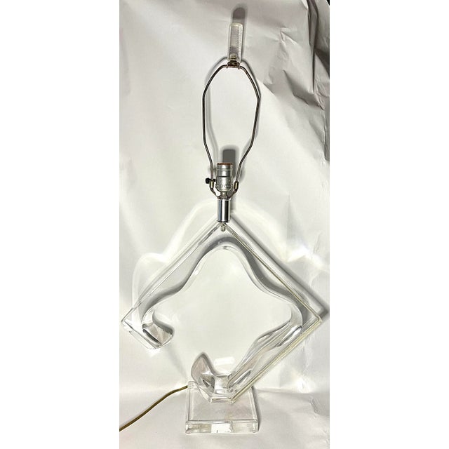 Transparent 1970s Van Teal Abstract Signed Mid-Century Modern Lucite Lamp For Sale - Image 8 of 8