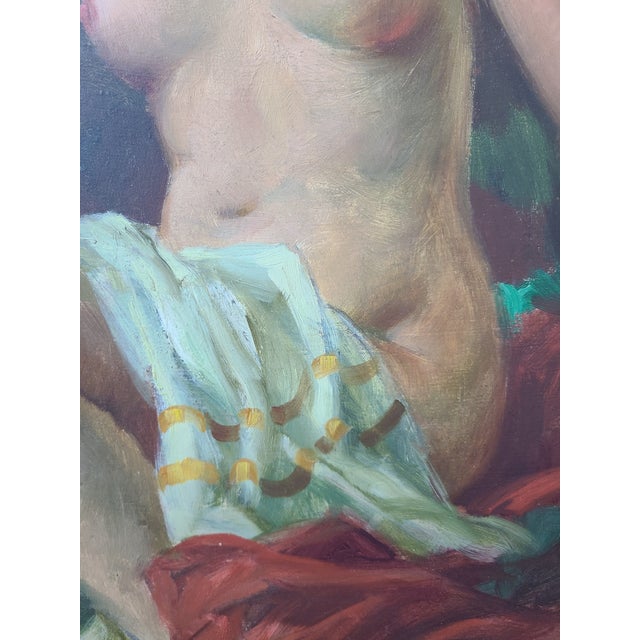 Marcel Krasicky Antique 1920s Oil Painting Nude Portrait of a Woman For Sale In Los Angeles - Image 6 of 14