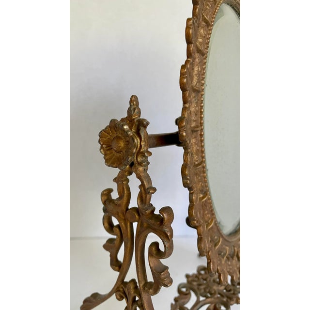 Antique Swivel Ornate Cloverleaf Freestanding Vanity Mirror For Sale - Image 12 of 12
