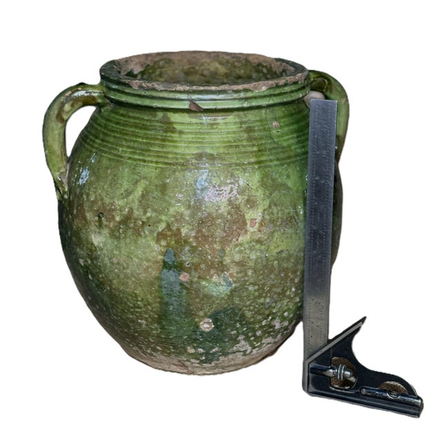 Ceramic Early 20th Century Large Mediterranean, Green-Glazed Jar For Sale - Image 7 of 7