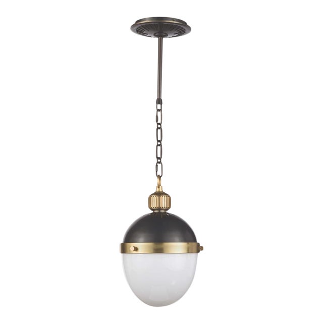 Regina Andrew Otis Pendant Small in Blackened and Natural Brass For Sale