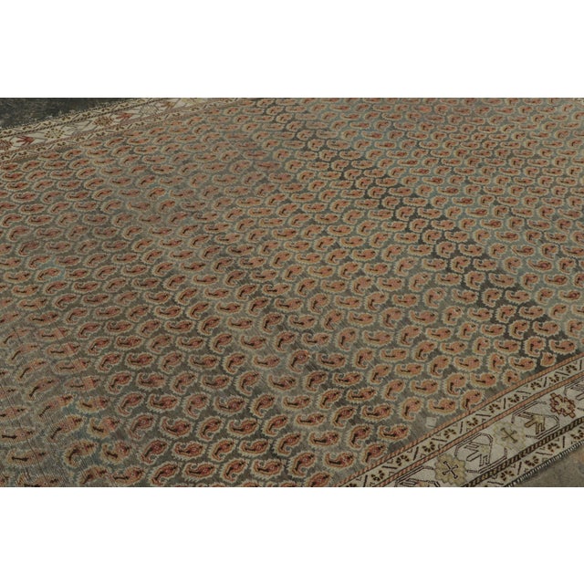 Rug & Kilim Antique Persian Malayer Rug With All-Over Paisley Field in Green - Rug & Kilim For Sale - Image 4 of 7
