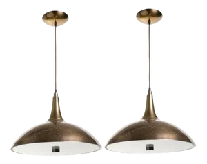 Paavo Tynell Style Antique Brass Pendants