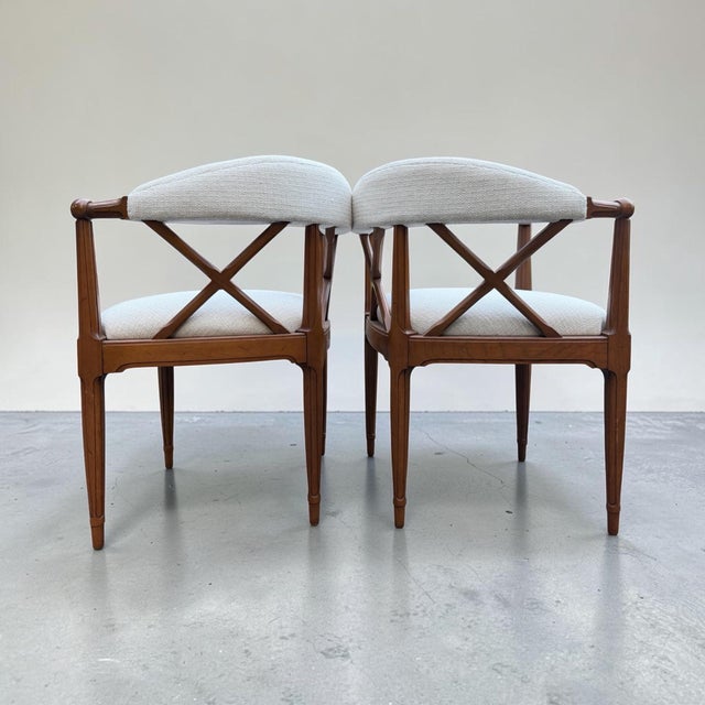 Textile Pair of 1965 Tomlinson "Sophisticate" X-Back Armchairs For Sale - Image 7 of 12