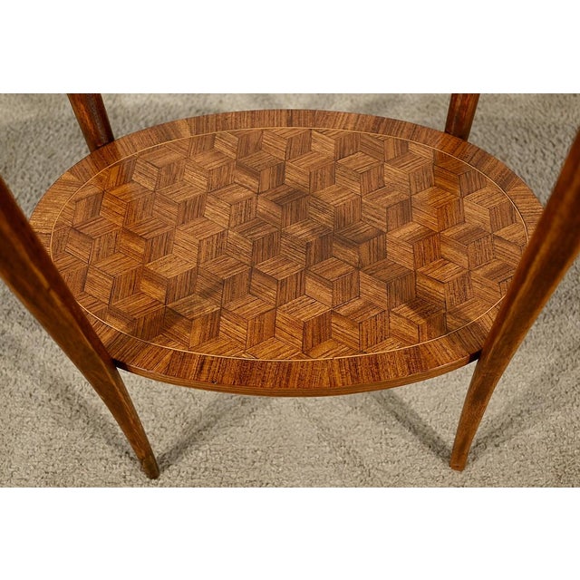 Small Marquetry Living Room Table, 1920s For Sale - Image 9 of 18