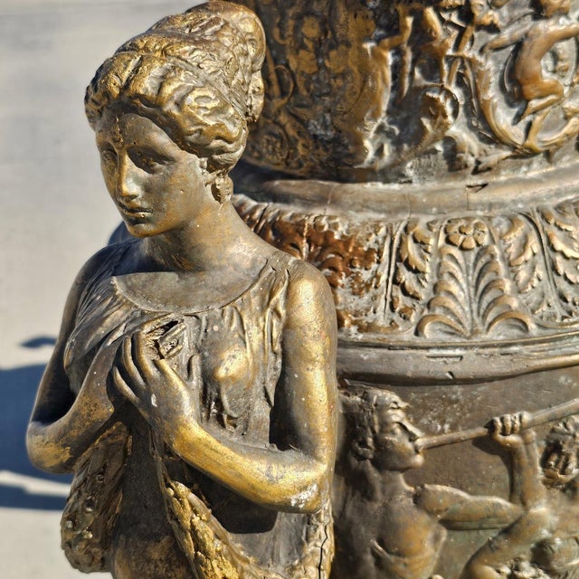 1970s Monumental French Neoclassical Figural Vases- A Pair For Sale - Image 15 of 18