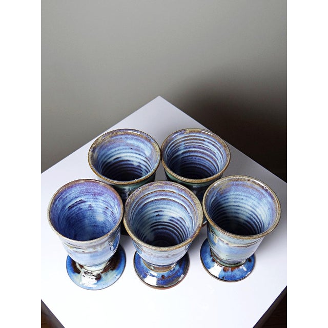 Vintage Glazed Ceramic Mazagrans, 1960s, Set of 5 For Sale - Image 12 of 17