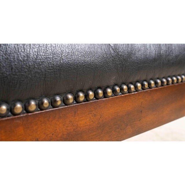 1980s Maitland Smith Set of 4 Empire Style Barrel Back Leather Club Chairs For Sale - Image 17 of 18