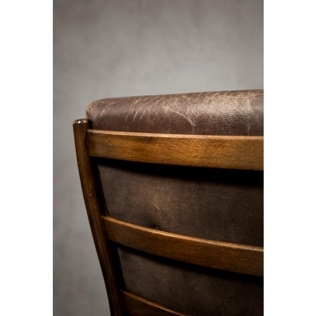 Mid-Century Danish Modern Beech and Brown Leather Armchair from Farstrup Møbler, 1970s For Sale - Image 4 of 18