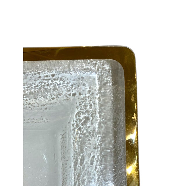 Extra-Large Annieglass Roman Antique Gold Trim Glass Tray For Sale - Image 10 of 12