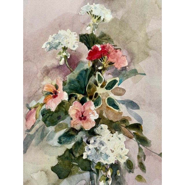 Original Hand Painted Botanical in Gilt Frame For Sale - Image 10 of 12