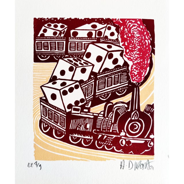 Contemporary Hervé Di Rosa, A Roll of the Dice, 2021, Original Wood Engraving For Sale - Image 3 of 3