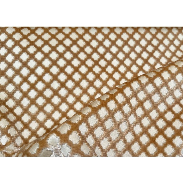 2010s Scalamandré Pomfret Silk Cut Velvet Fabric - Coffee on Beige by the Yard For Sale - Image 5 of 5