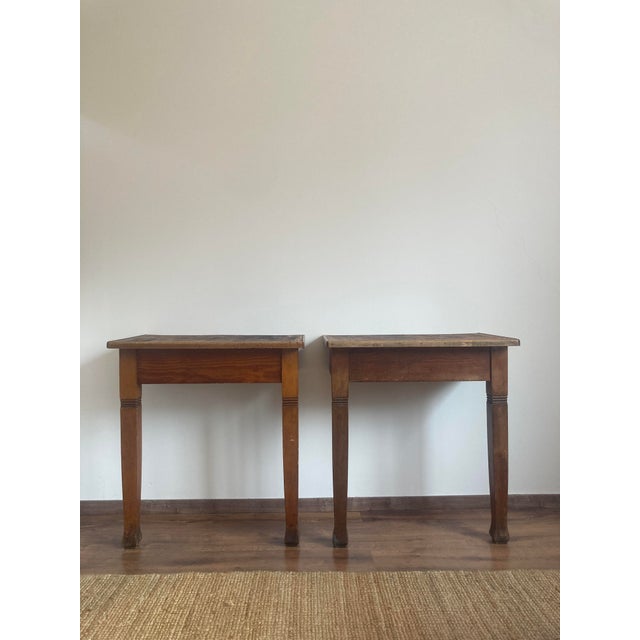 Rustic Pine Console Tables, France, Set of 2 For Sale - Image 15 of 15