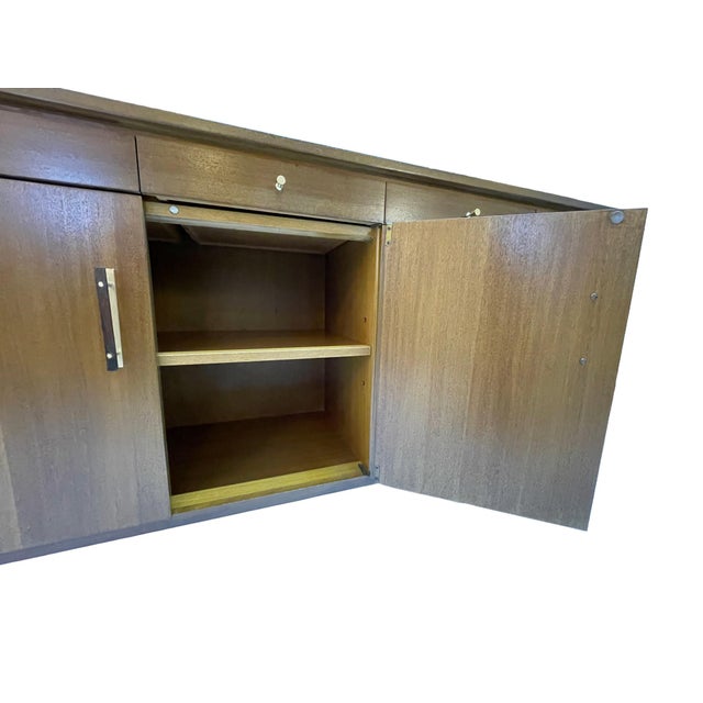 Chestnut Paul McCobb for Calvin Group Mid-Century Ribbon Mahogany Credenza, 1960s For Sale - Image 8 of 15