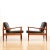 Black Pair of Mid Century Leather & Rosewood Lounge Chairs Attributed to Beka For Sale - Image 8 of 12