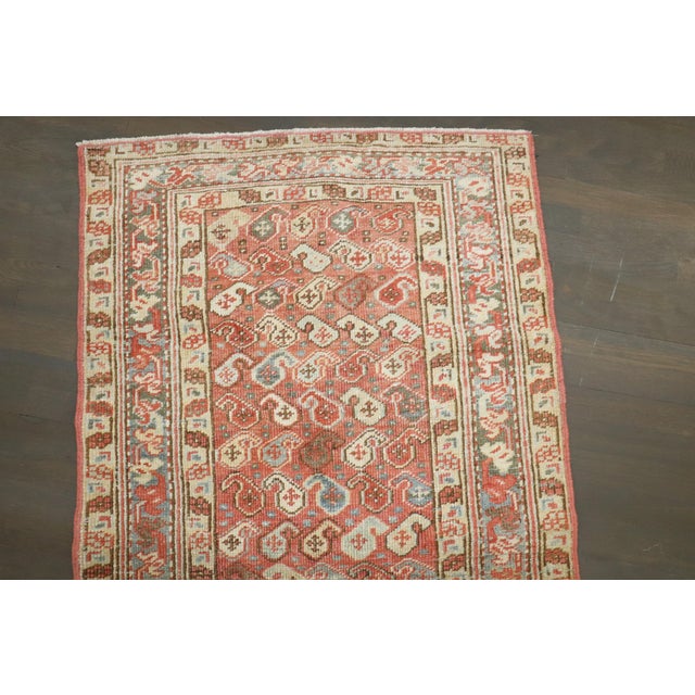 Ivory Antique Zabihi Collection Persian Heriz Small Geometric Rug - 2'11" x 5'4" For Sale - Image 8 of 8