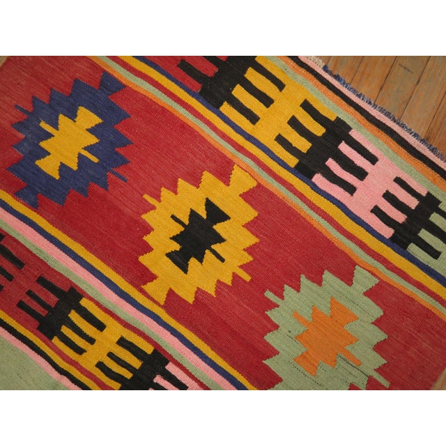 20th Century Zabihi Collection Primitive Turkish Kilim - 2'3" x 3'10" For Sale - Image 4 of 7