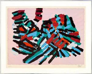 Karel Appel, About a Cat (Framed Hand Signed Lithograph)