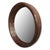 Contemporary Large Round Wood Walnut Brown Wall Mirror For Sale - Image 3 of 4