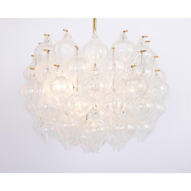 Large Tulipan Glass Chandelier from Kalmar, Austria, 1960s For Sale - Image 9 of 16