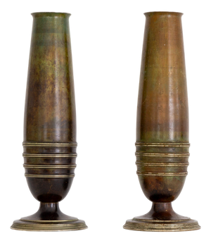 Modernist Bronze and Brass Vases from GAB, Sweden, 1940s