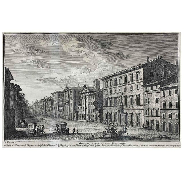 Rococo Giuseppe Vasi, Views of Rome and Venice, Etchings, 1757, Framed, Set of 2 For Sale - Image 3 of 11
