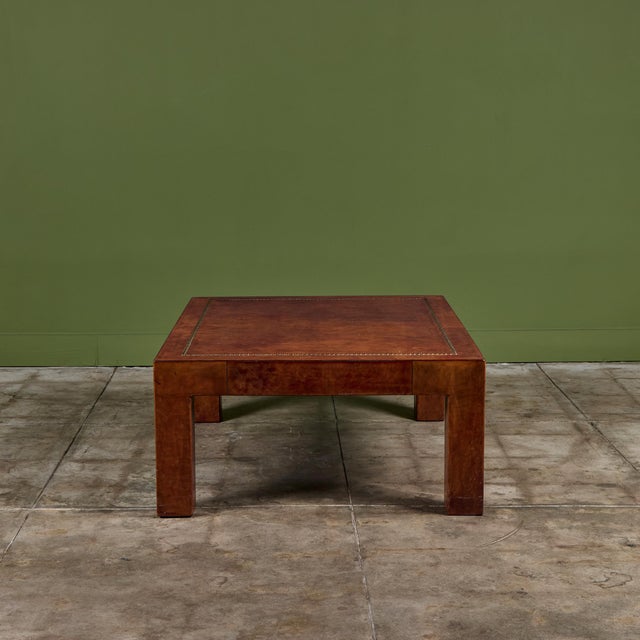 Jeff Knight Leather Coffee Table For Sale - Image 9 of 18
