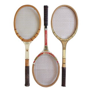 Vintage Designer Decorative Tennis Racquets - Set of Three For Sale
